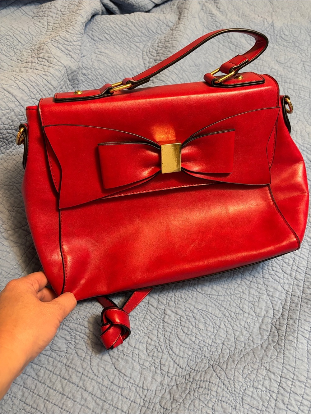 Call It Spring Red Bow Accent Women's Handbag